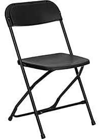 Plastic Folding Chair, 800 lbs. Capacity, Black - Lot of 10