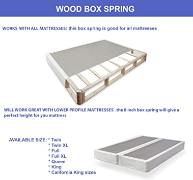 Continental Sleep 4" Queen Size Split Foundation Box Spring for Mattress, Off-White