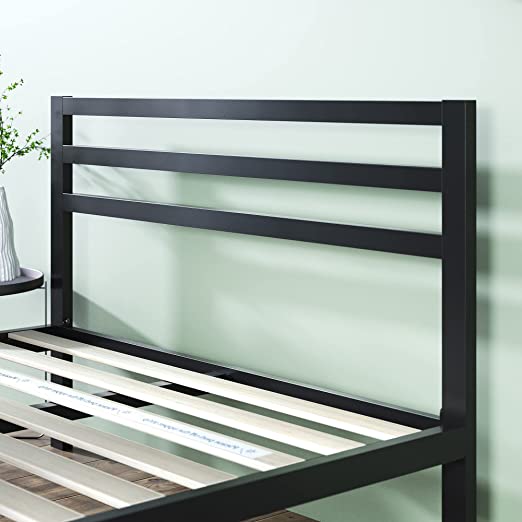 ZINUS Mia Metal Platform Bed Frame with Headboard / Wood Slat Support / No Box Spring Needed / Easy Assembly, Twin