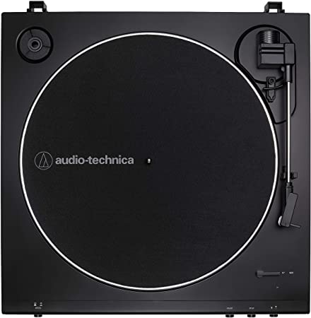 Audio-Technica AT-LP60X-BK Fully Automatic Belt-Drive Stereo Turntable, Black, Hi-Fi, 2 Speed, Dust Cover, Anti-Resonance, Die-Cast Aluminum Platter