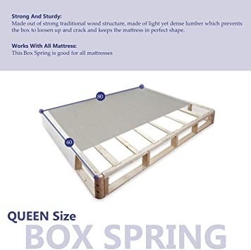 Continental Sleep 4" Queen Size Split Foundation Box Spring for Mattress, Off-White