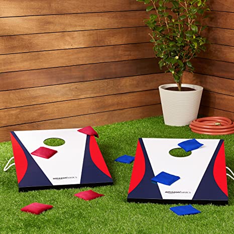 Basics Wooden Cornhole Outdoor Lawn Game Set