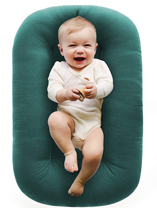 Snuggle Me Organic Bare | Baby Lounger & Infant Floor Seat | Newborn Essentials | Organic Cotton, Fiberfill | Moss