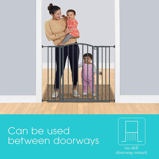 Summer Extra Tall Decor Safety Baby Gate, Gray – 36” Tall, Fits Openings of 28” to 38.25” Wide, 20” Wide Door Opening, Baby and Pet Gate