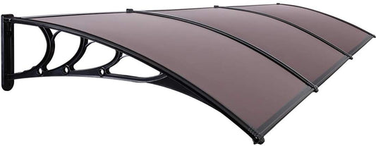 VIVOHOME Polycarbonate Window Door Awning Canopy Brown with Black Bracket 40 Inch x 120 Inch