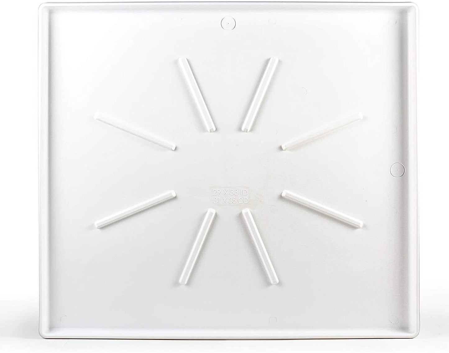 Front-Load Washing Machine Drain Pan, Protects Your Floor from Washing Machine Leaks, OD 30.5" x 34.5" x 1.64" (20786), White