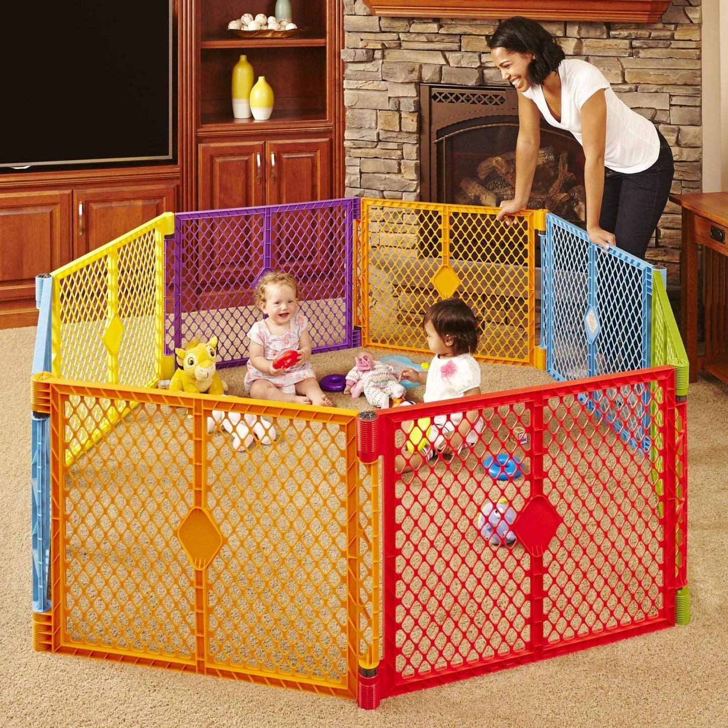 Toddleroo by North States Superyard Gray 8 Panel Baby Play Yard