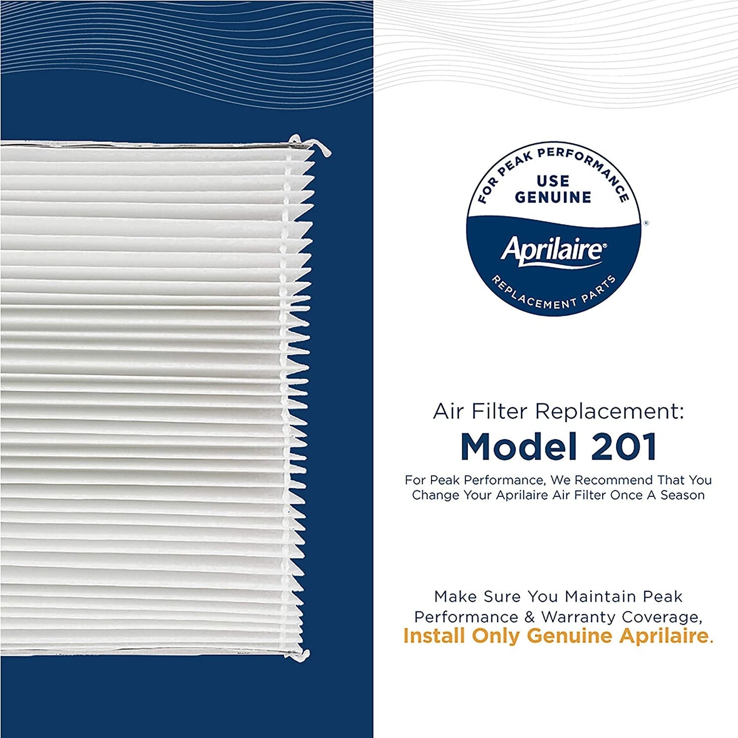 Aprilaire - 201 A1 201 Replacement Filter for Whole House Air Purifier Models: 2200, 2250, Space Gard 2200, MERV 10