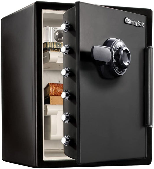 SentrySafe SFW205CWB Fireproof Waterproof Safe with Dial Combination, 2.05 Cubic Feet, Black