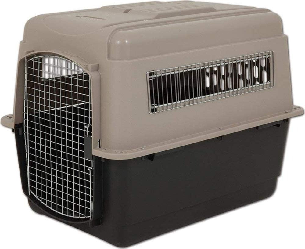 Petmate Ultra Vari Kennel, Heavy-Duty Dog Travel Crate, No-Tool Assembly, 40" Long , 70-90 lb, Taupe/Black