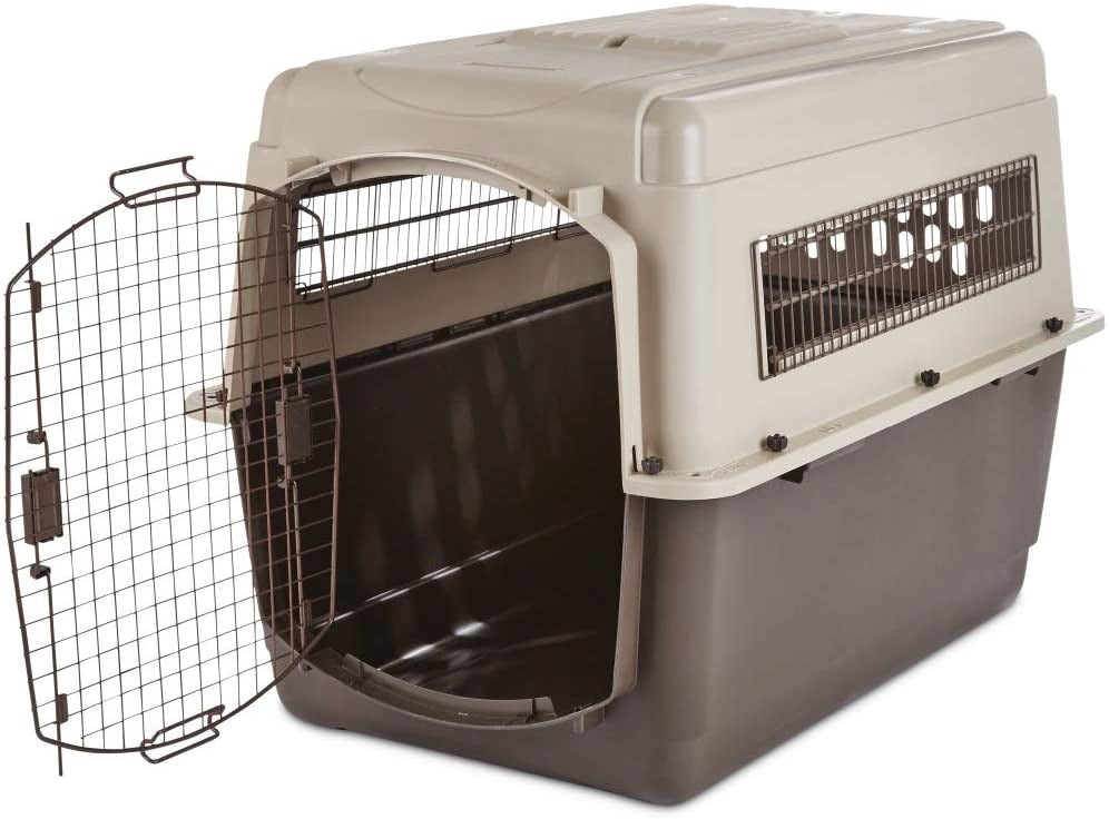Petmate Ultra Vari Kennel, Heavy-Duty Dog Travel Crate, No-Tool Assembly, 40" Long , 70-90 lb, Taupe/Black